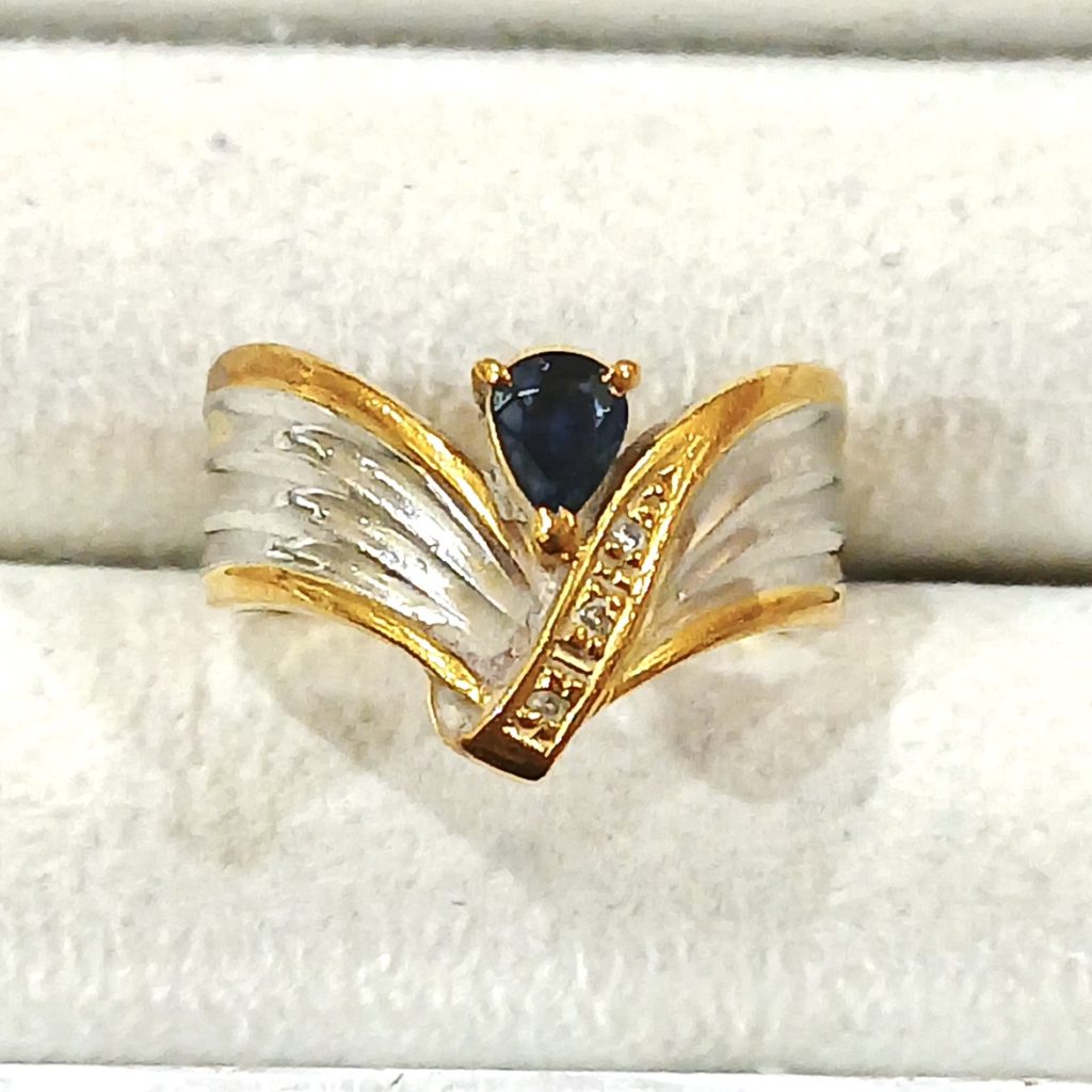 【K18PT900サファイヤリング】18金・プラチナ900・貴金属・アクセサリー・指輪・宝石・ジュエリー